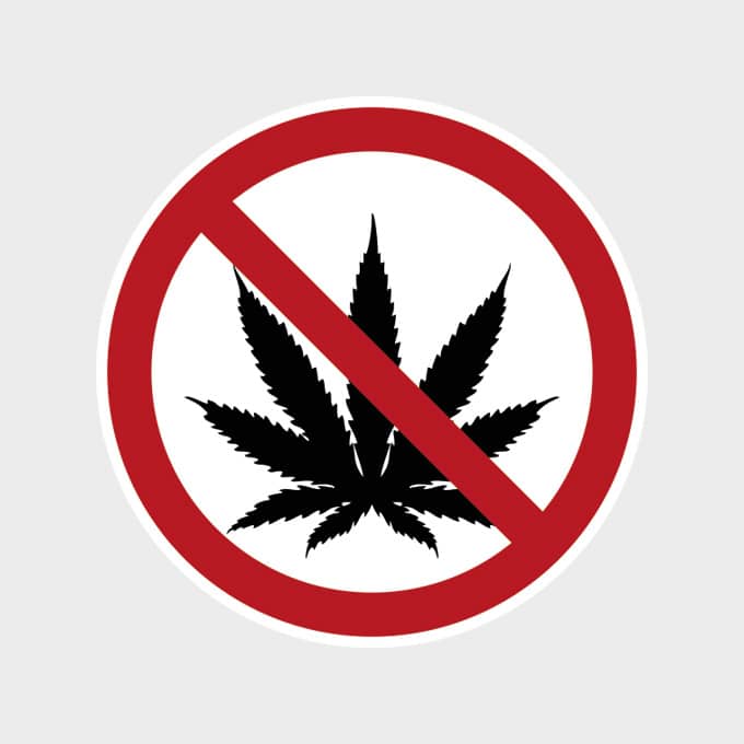 drugs verboden sticker wietblad geen verbod rood verbodsstickers