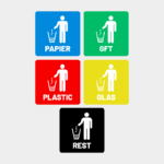 afval 1stickers recycle stickers prullenbak container papier gft plastic glas rest Artboard 1-8