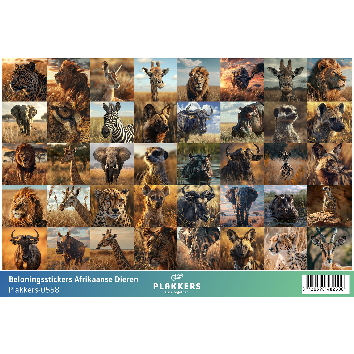 Beloningsstickers Afrikaanse Dieren Stickers? Plakkers.nl